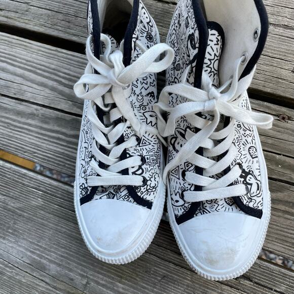 Paul Frank Size 8 HIghtop Doodle Shoe Sneaker Keith Haring Inspired - Picture 2 of 16